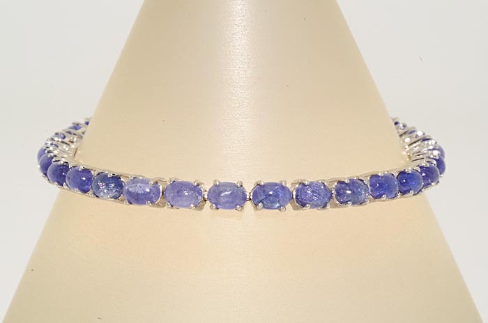 12.50CT CABOCHON CUT TANZANITE TENNIS BRACELET BEAUTIFUL  