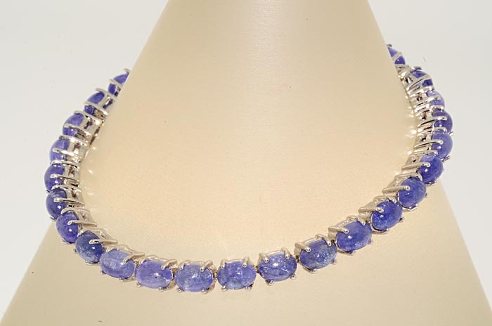 12.50CT CABOCHON CUT TANZANITE TENNIS BRACELET BEAUTIFUL  