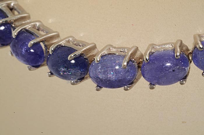 12.50CT CABOCHON CUT TANZANITE TENNIS BRACELET BEAUTIFUL  