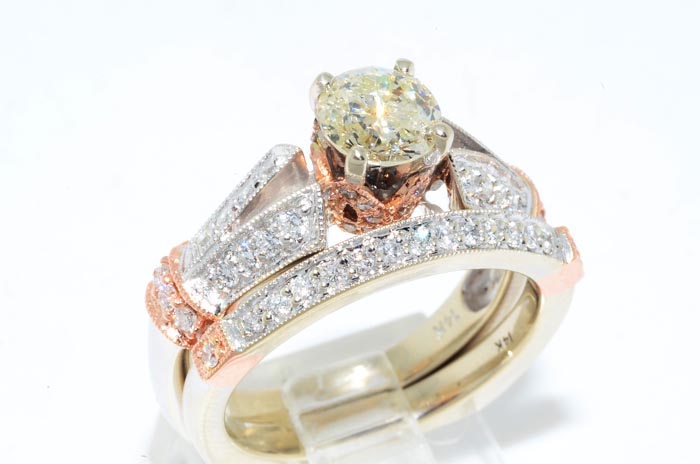16000 1.16CT ROUND CUT DIAMOND ENGAGEMENT/WEDDING BAND SET RING VS 