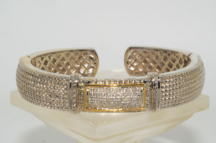 35CT ROUND CUT DIAMOND CLUSTER CUFF BANGLE WONDERFUL  