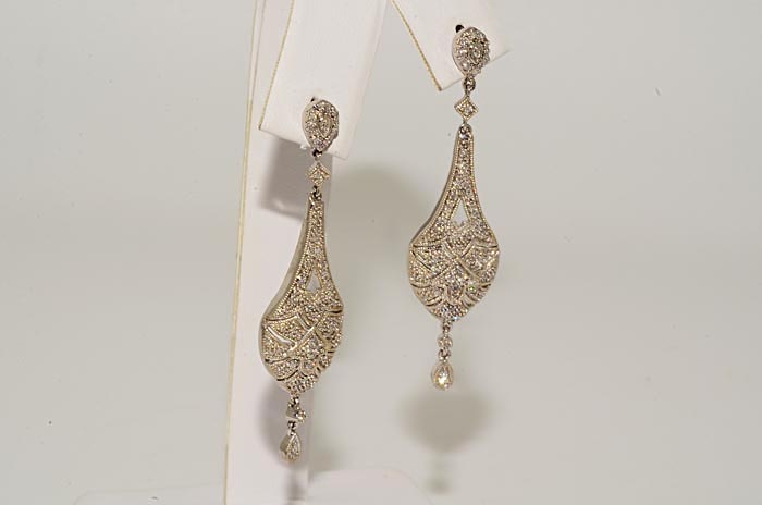 50CT ROUN CUT DIAMOND DANGLE EARRINGS  