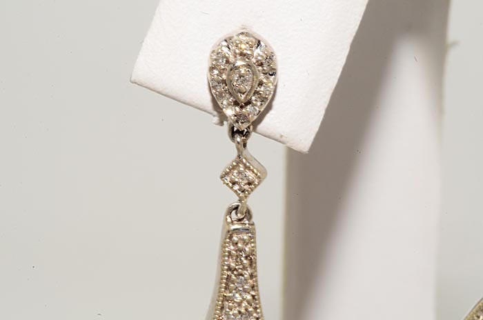 50CT ROUN CUT DIAMOND DANGLE EARRINGS  